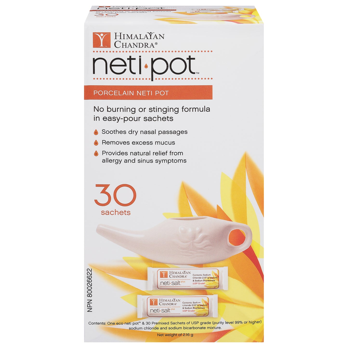 Olla Neti Chandra del Himalaya, de porcelana, con 30 bolsitas, 1 unidad