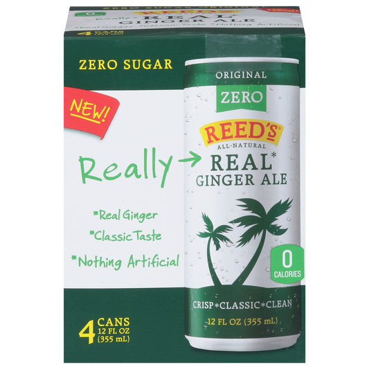 Reed's - Ginger Ale Zero Sleek - Caja de 6-4/12 Fz