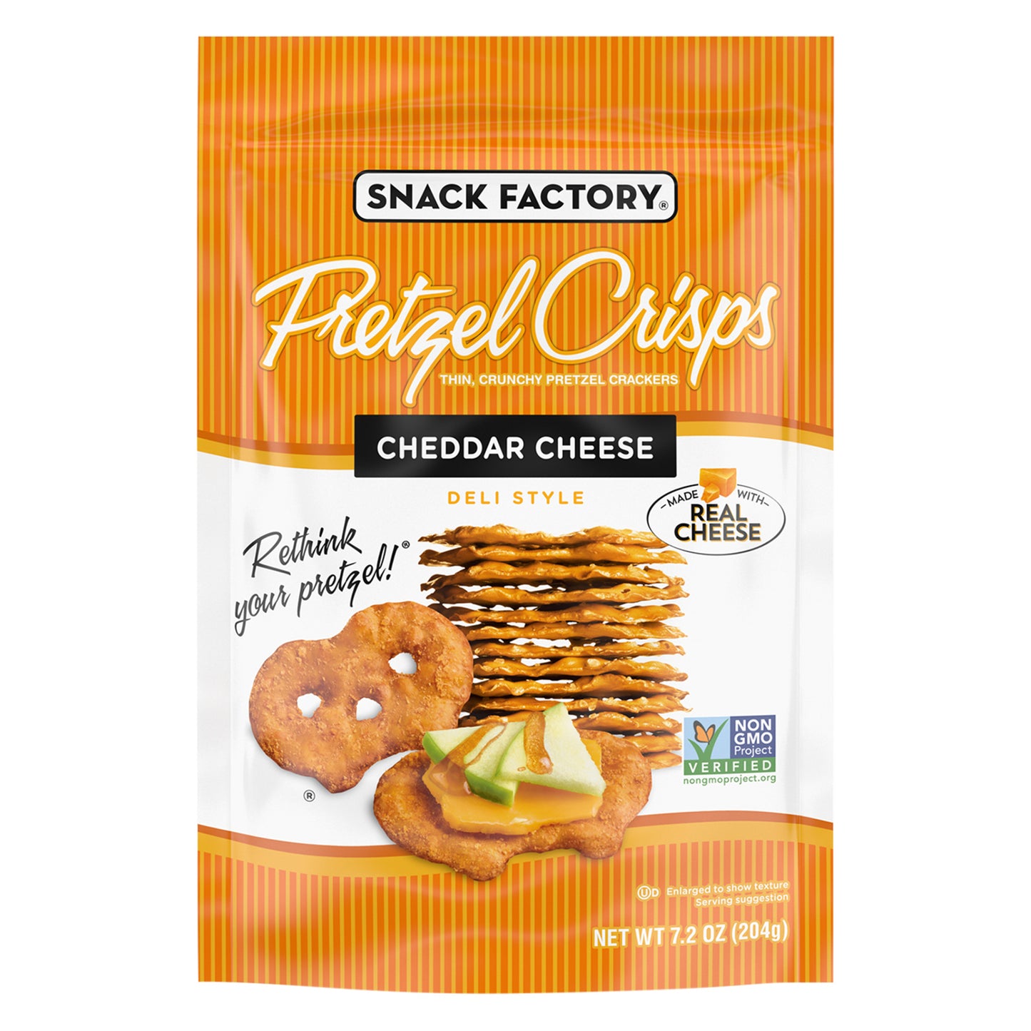 Pretzel Crisps - Pretzel Crisp Cheddar Chs - Caja de 12 - 7.2 oz