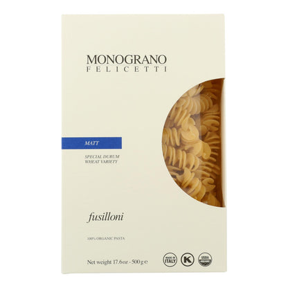 Monograno - Fusilloni orgánico mate - Caja de 8 - 17,64 oz