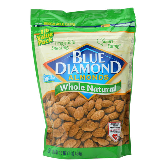 Almendras naturales enteras Blue Diamond - Caja de 6 - 16 oz