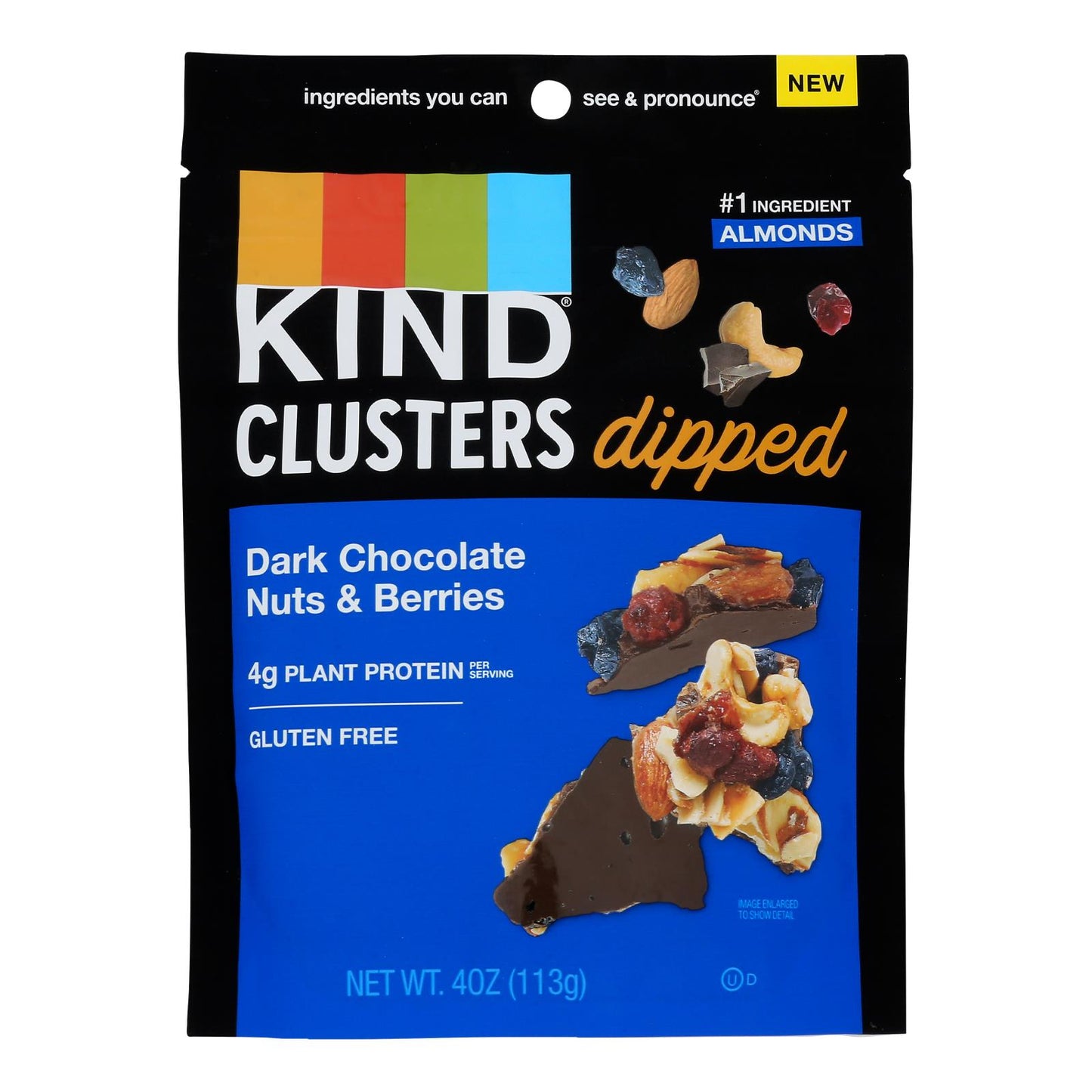 Kind - Clstr Dip Dkchoc Nueces/Bry - Caja de 8-4 Oz