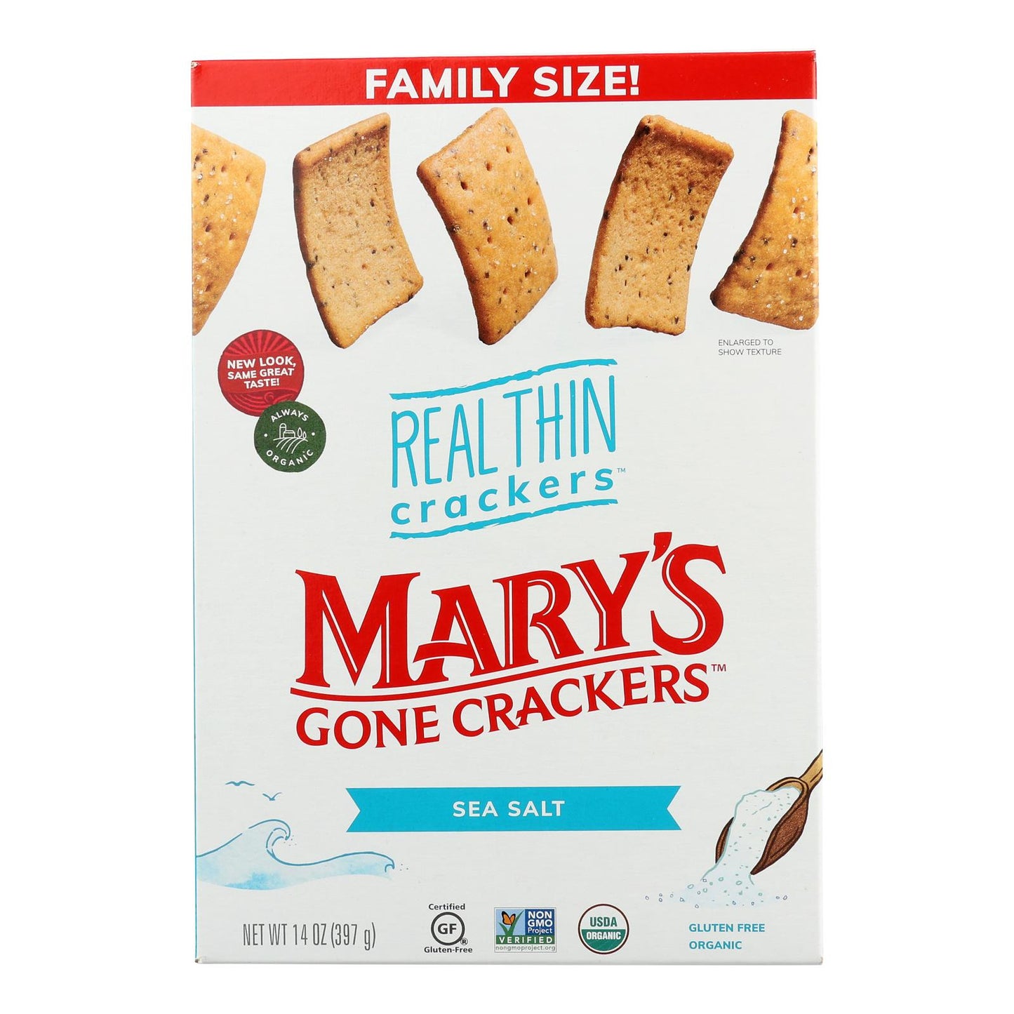 Galletas Mary's Gone - Galletas saladas tamaño familiar Thn Crckr - Caja de 6 - 14 oz