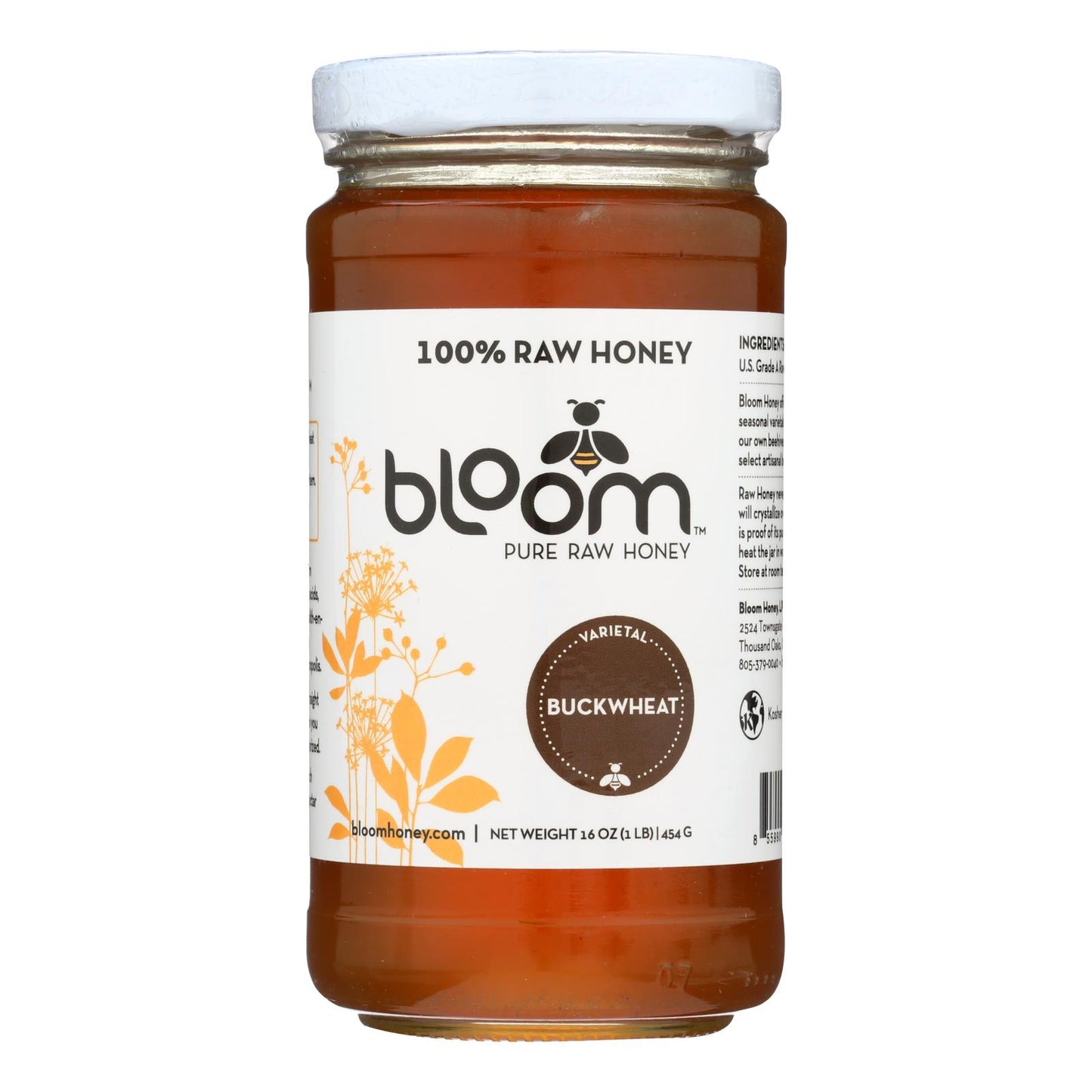 Bloom Honey - Honey - Buckwheat - Case Of 6 - 16 Oz.