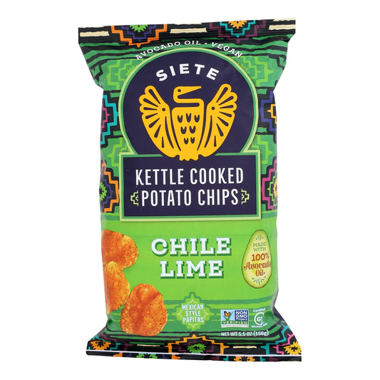 Siete - Kettle Chip Chile Lime - Caja de 6 - 5.5 oz