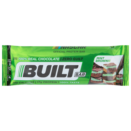 Built Bar - Barrita de proteína con sabor a brownie y menta - Caja de 12 - 49 gr