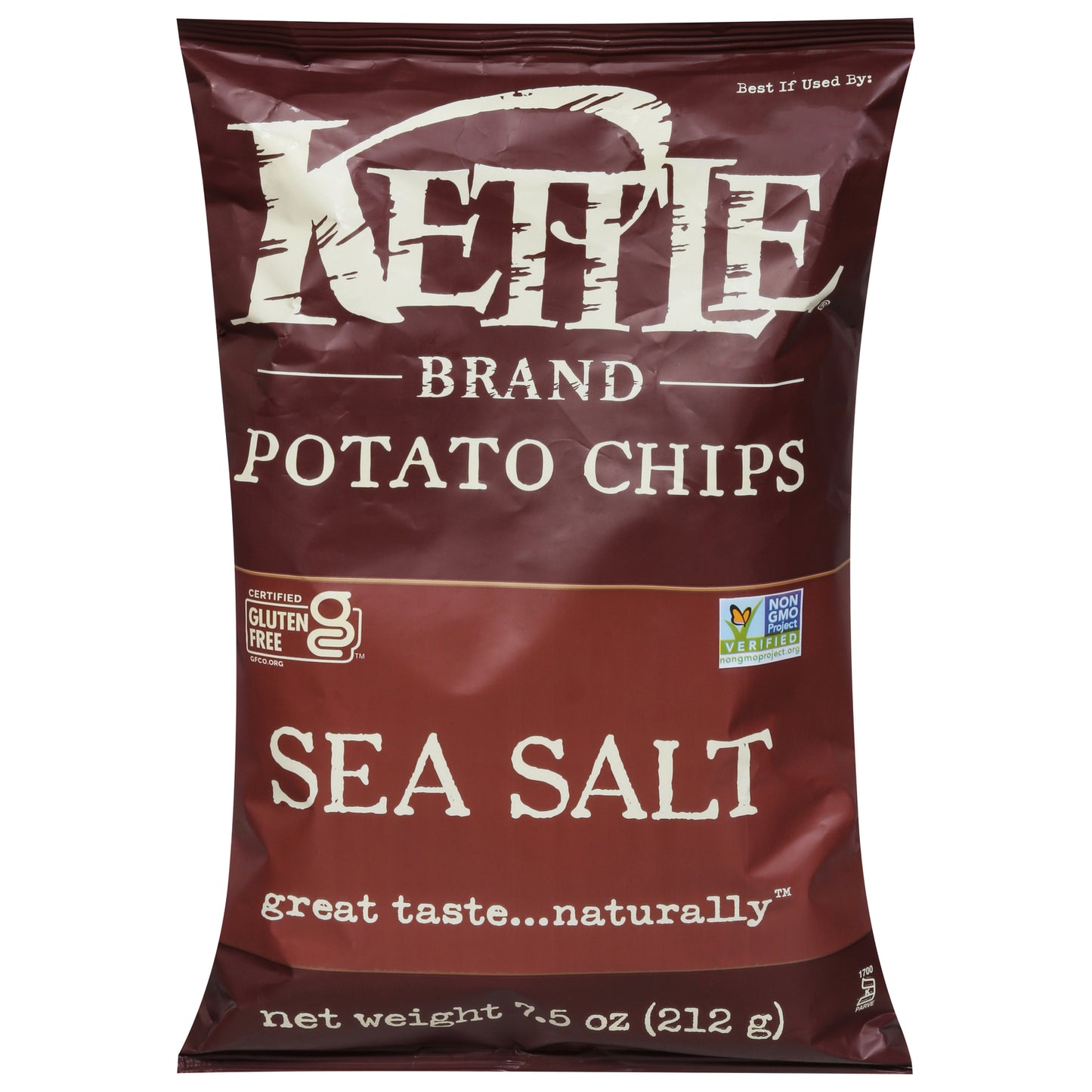 Marca Kettle - Patatas fritas con sal marina - Caja de 12 - 7,5 oz