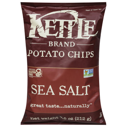 Marca Kettle - Patatas fritas con sal marina - Caja de 12 - 7,5 oz