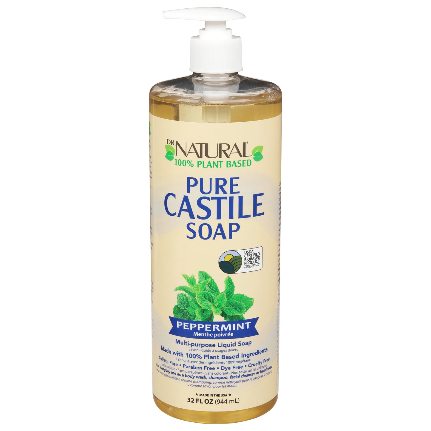 Dr. Natural - Jabón líquido de Castilla con sabor a pimienta - 1 unidad de 1 a 32 onzas líquidas