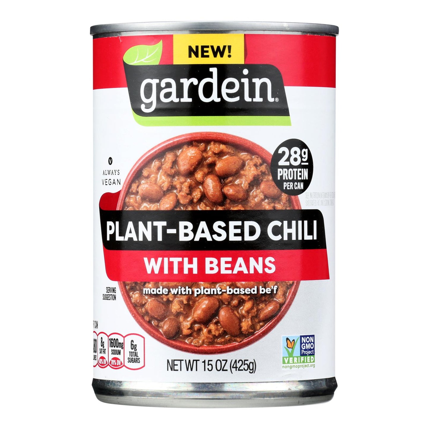 Gardein - Chili Plant Bsd con frijoles - Caja de 12 a 15 oz