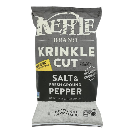 Marca Kettle - Krinkle Chps Slt&amp;Frsh Pepper - Caja de 12 - 7.5 oz