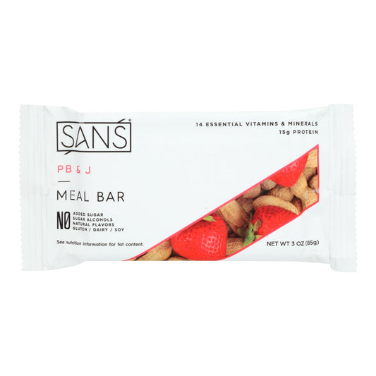 Sans - Barra de comida con mantequilla de maní y mermelada - Caja de 12 - 3 oz