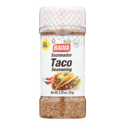 Condimento para tacos Badia Sazonador - Caja de 8 - 2.75 Oz