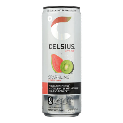 Celsius Inc. - Bebida gaseosa de guayaba y kiwi - Caja de 12 - 12 Fz