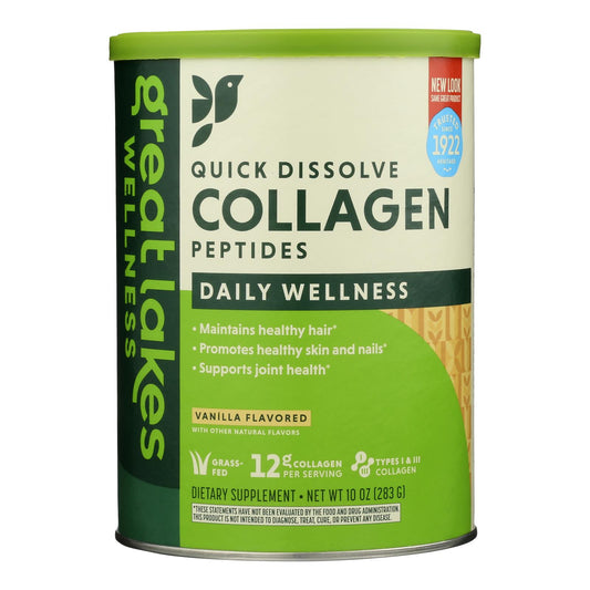 Great Lakes Wellness - Péptidos de colágeno sabor vainilla - 1 unidad - 10 oz