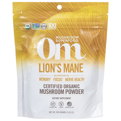 Om - Melena de león en polvo orgánico 200 gr - 1 unidad - 7,05 oz