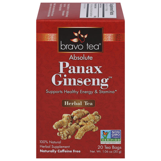 Bravo Teas And Herbs - Té - Panax Ginseng absoluto - 20 bolsitas