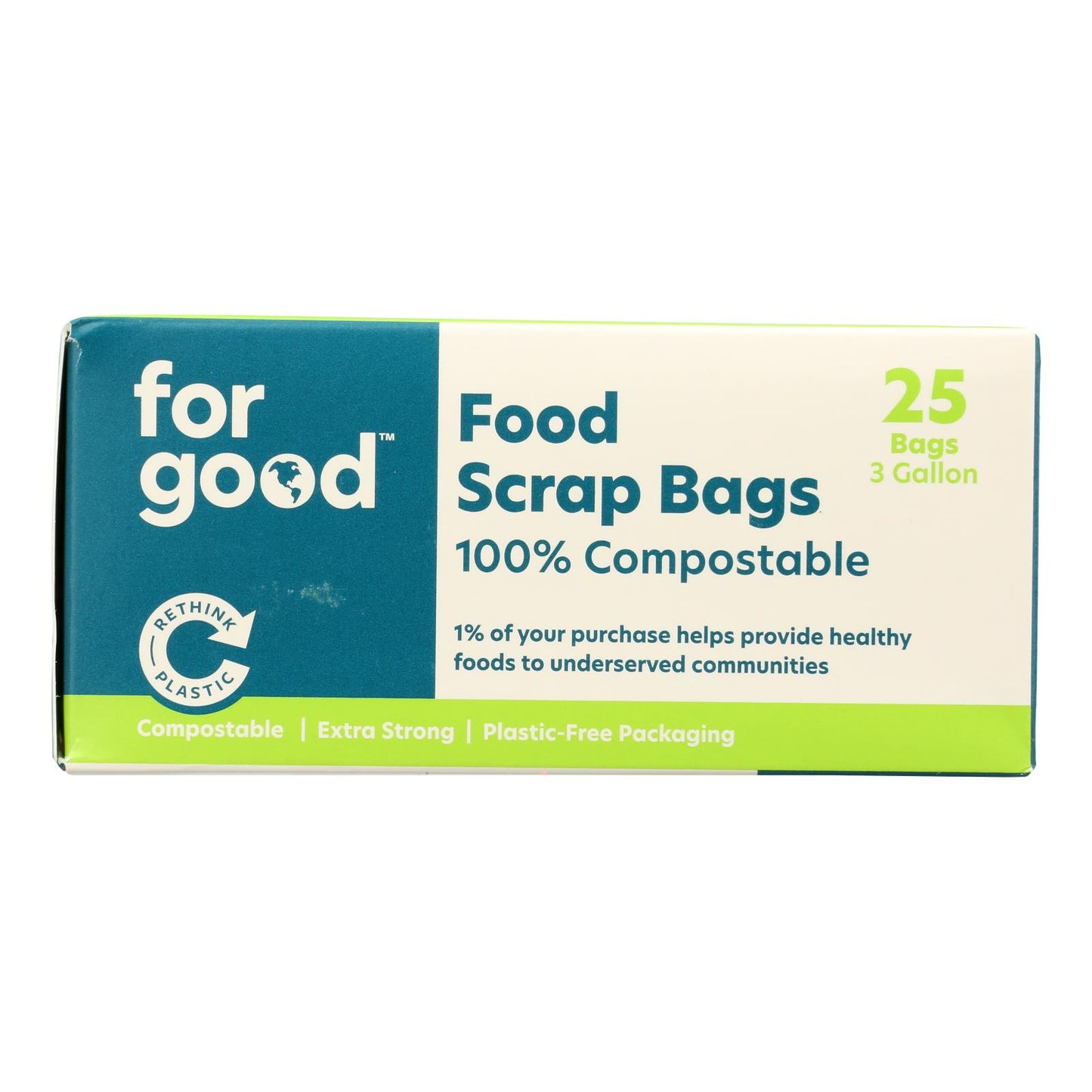 For Good - Bolsas para restos de comida, 3 galones, caja de 6, 25 unidades