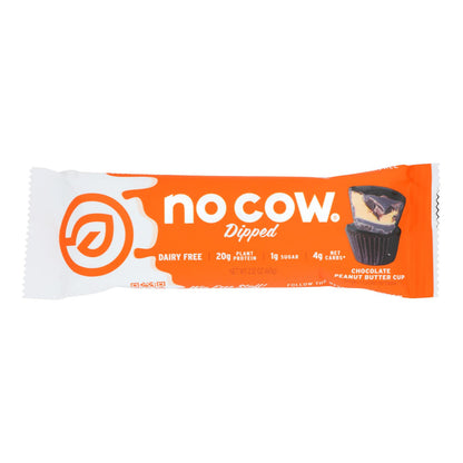 No Cow Bar - Barrita de chocolate con mantequilla de maní - Caja de 12 - 2,12 oz