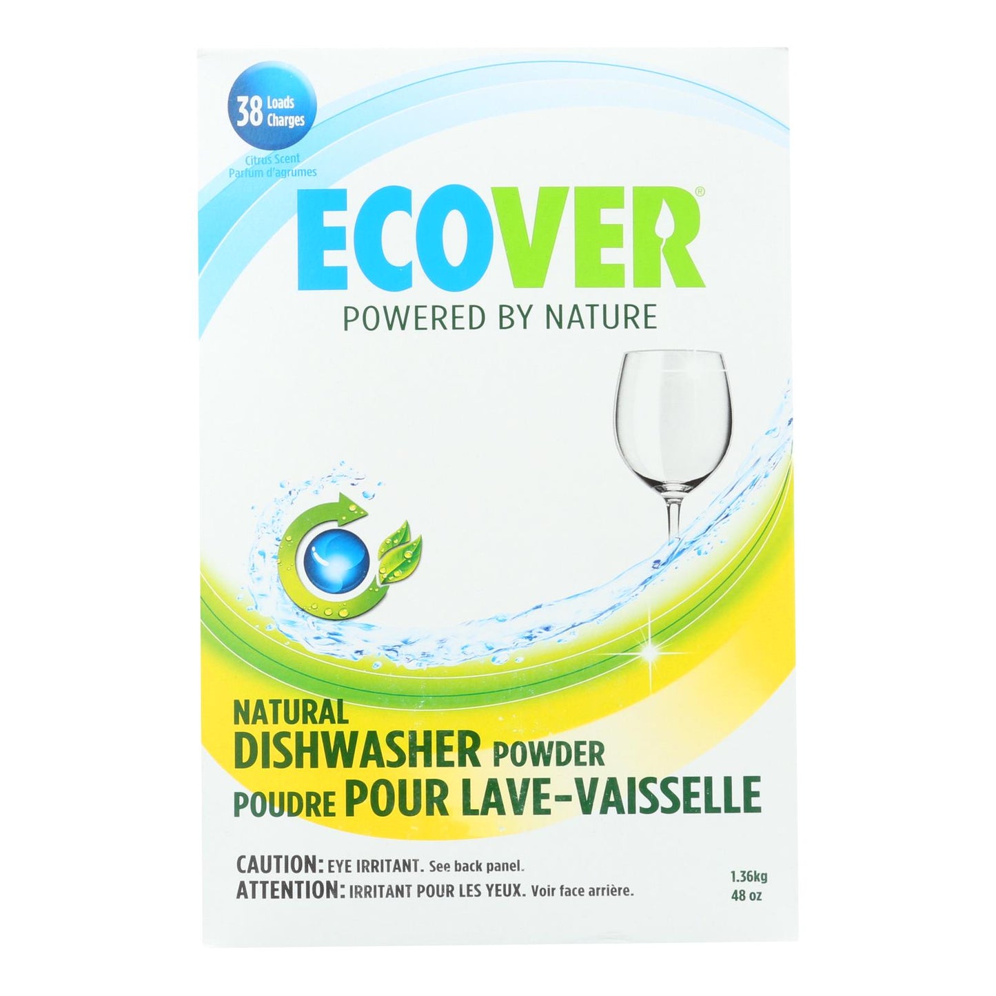 Polvo para lavavajillas automático Ecover - Cítricos - 48 oz - Caja de 8