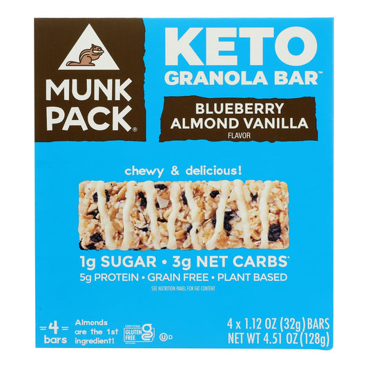 Munk Pack - Barritas de almendras y vainilla cetogénicas Bbry - Caja de 6-4/1,12 oz