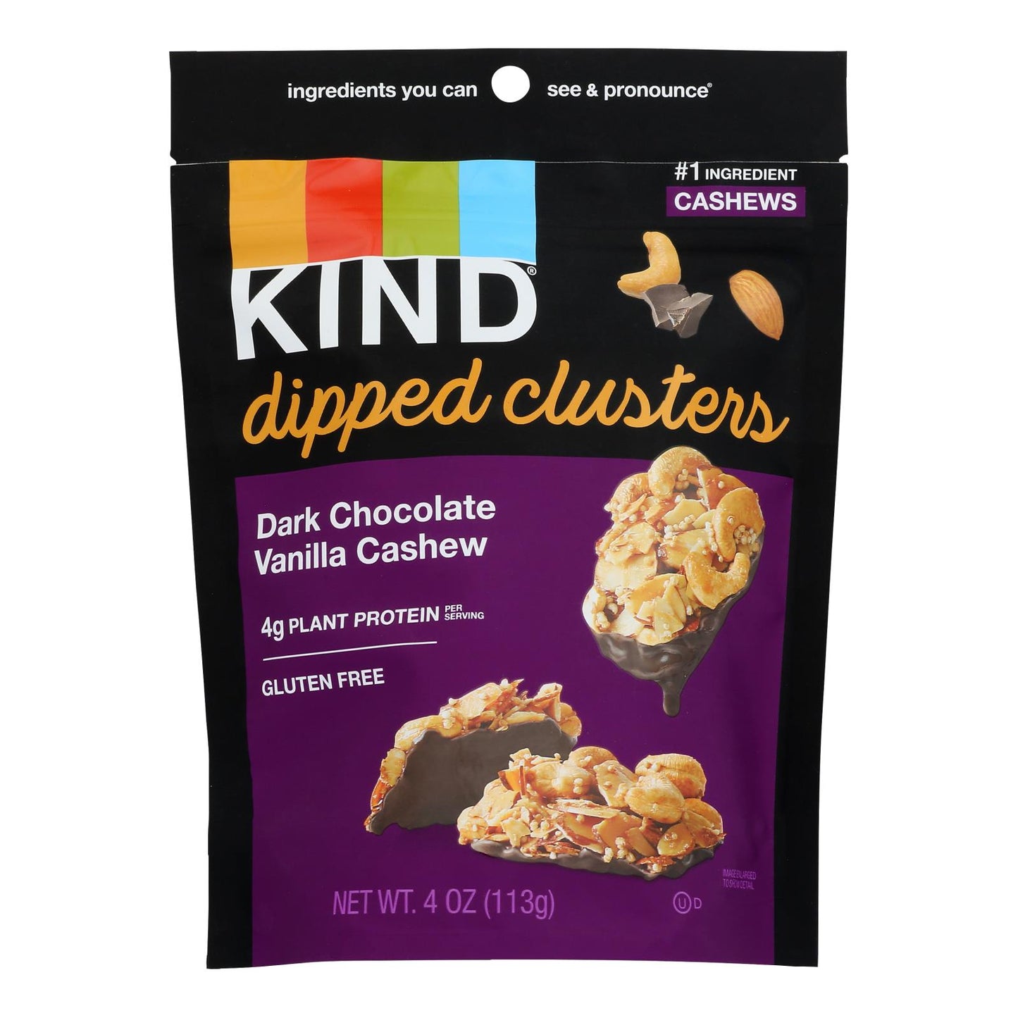 Kind - Clstr Dip Dkchoc Vainilla Cshw - Caja De 8-4 Oz