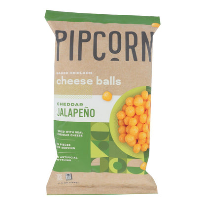 Pipcorn - Bolitas de queso con chile jalapeño y chd - Caja de 12 - 4.5 oz