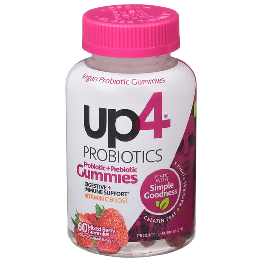 Up4 Probiotics - Mezcla de gomitas probióticas con sabor a frutos del bosque - 1 unidad - 60 unidades