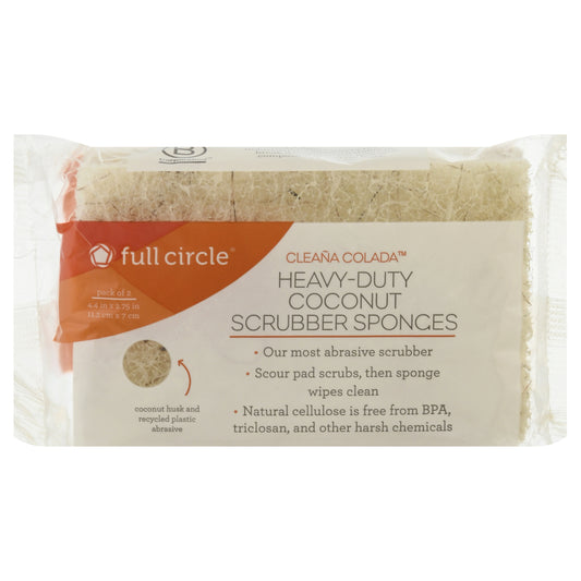 Full Circle Home - Esponja de coco para fregar, paquete de 2 (1 unidad)