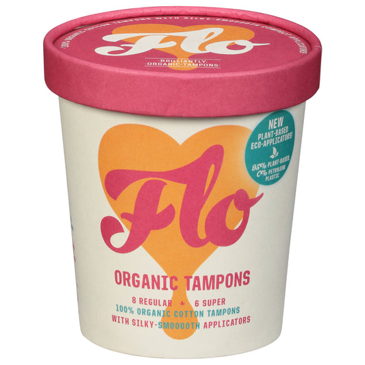 Flo - Tampón orgánico con aplicador ecológico - Caja de 12-14 unidades