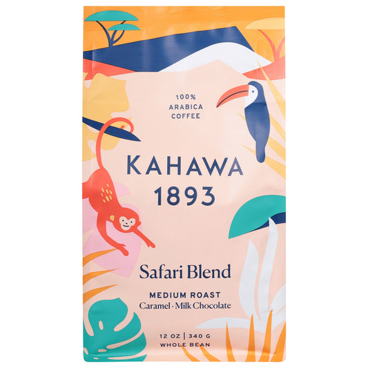Café en grano entero tostado medio Kahawa 1893 Safari - Caja de 6 a 12 oz