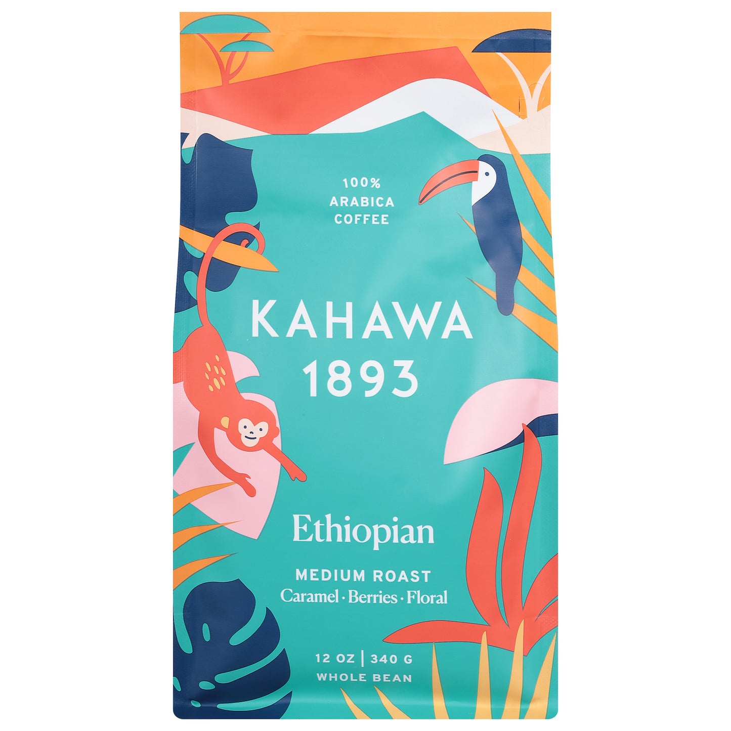 Kahawa 1893 - Café etíope en grano, tostado medio - Caja de 6 a 12 oz