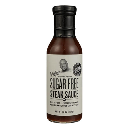 G Hughes - Salsa para bistec sin azúcar - Caja de 6 - 13 oz