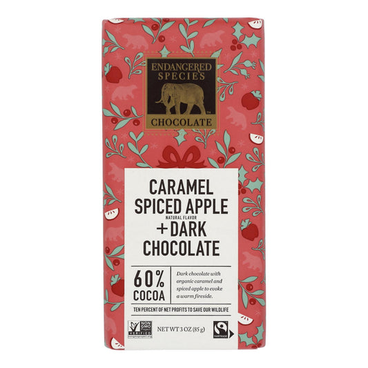 Oso polar de chocolate con especies en peligro de extinción, chocolate negro con caramelo y manzana especiada, caja de 12, 3 oz