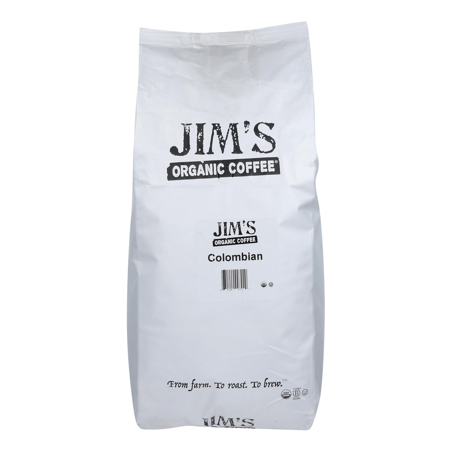 Café orgánico en grano de Jim, colombiano, Santa Marta, Montesierra - Artículo individual a granel - 5 libras