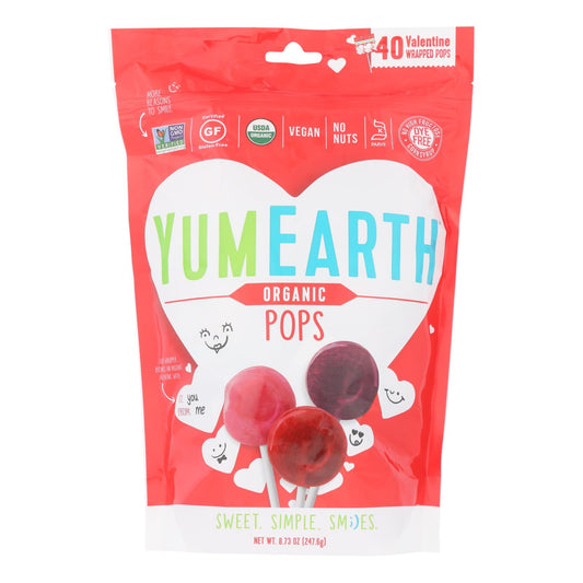 Yumearth Organics - Paletas de frutas para San Valentín - Caja de 18 - 8,73 oz