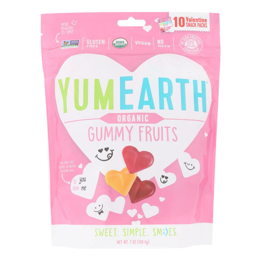 Yumearth Organics - Gomitas de frutas para San Valentín - Caja de 18 - 7 oz