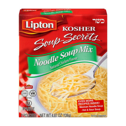 Lipton - Paquete de sopa de pollo y fideos - Caja de 12 - 4,87 oz