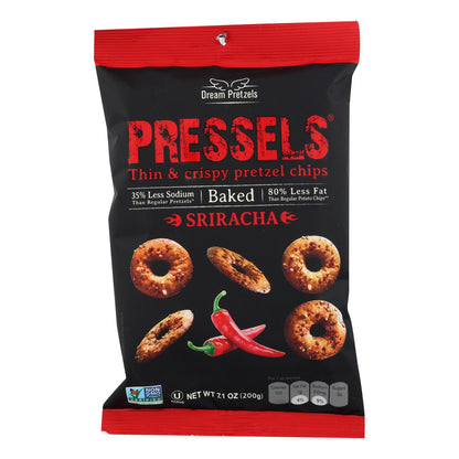 Chips de pretzel finos y crujientes de Pressel - Caja de 12 - 7,1 oz