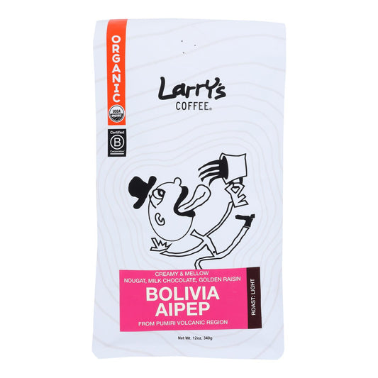 Café de Larry - Café Bolivia Lt en grano entero - Caja de 6 - 12 oz