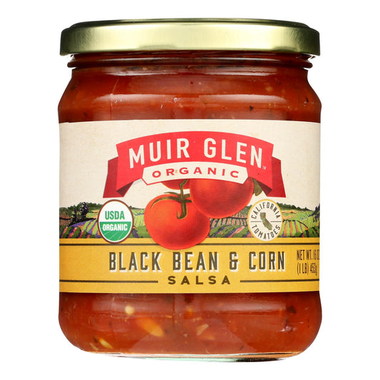 Salsa de maíz y frijoles negros Muir Glen - Tomate - Caja de 12 - 16 oz.