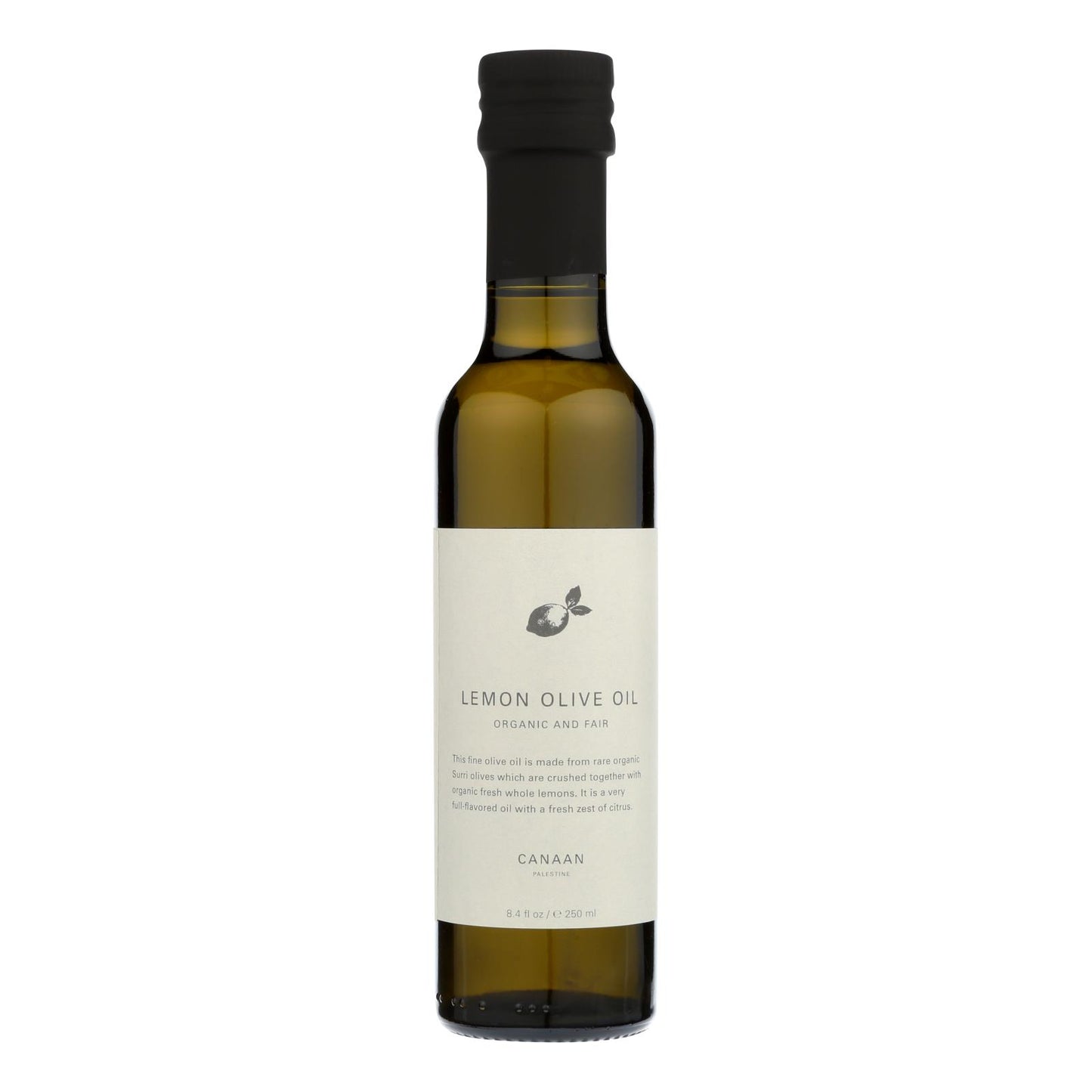 Aceite de oliva con limón de comercio justo de Canaán - Caja de 6 - 8,4 Fz