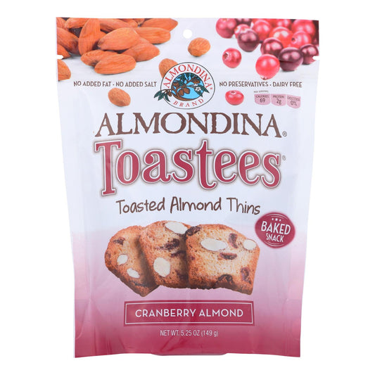 Almondina - Toastees - Almendras Tostadas Finas - Almendras Y Arándanos - Caja De 12 - 5.25 Oz.