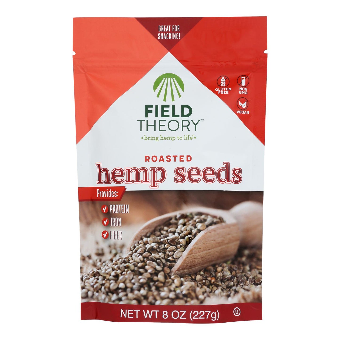 Semillas de cáñamo tostadas de Field Theory - Caja de 8-8 oz