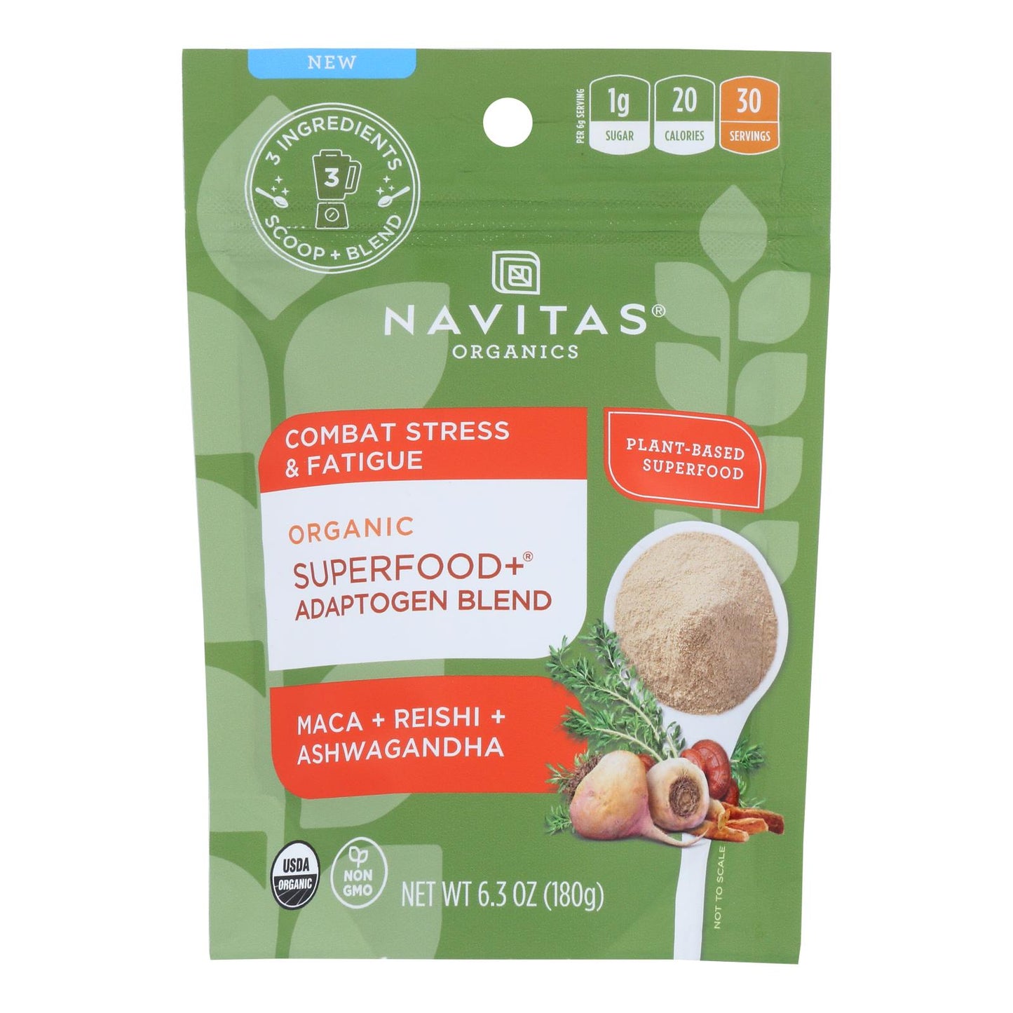 Navitas Organics - Sprfd Adaptogenic Bln - Caja de 6 - 6,3 oz