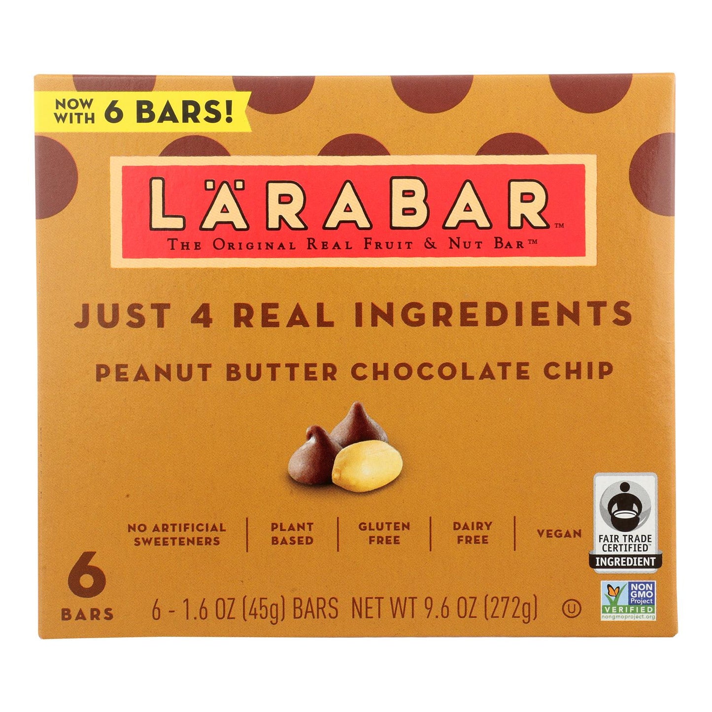 Larabar - Barra de mantequilla de maní con chispas de chocolate - Caja de 8-6/1.6 oz