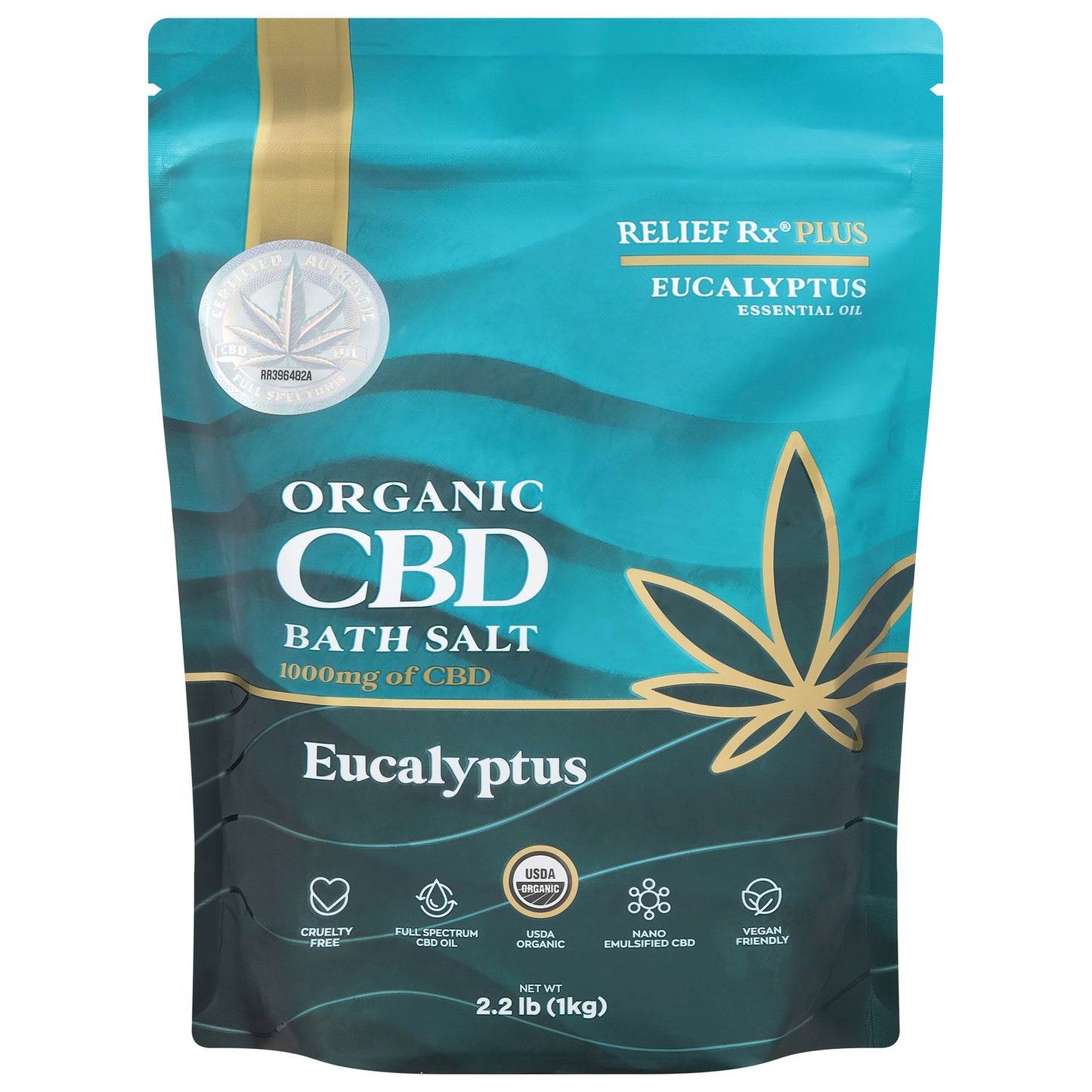 Relief Rx - Sales de baño con CBD y eucalipto - 1 unidad - 2,2 libras