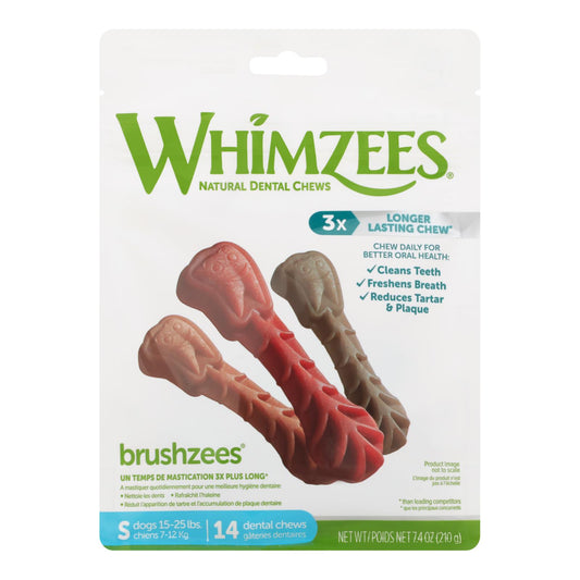 Whimzees - 牙齿咀嚼物 小号 14 支 - 4-7.4 盎司一盒