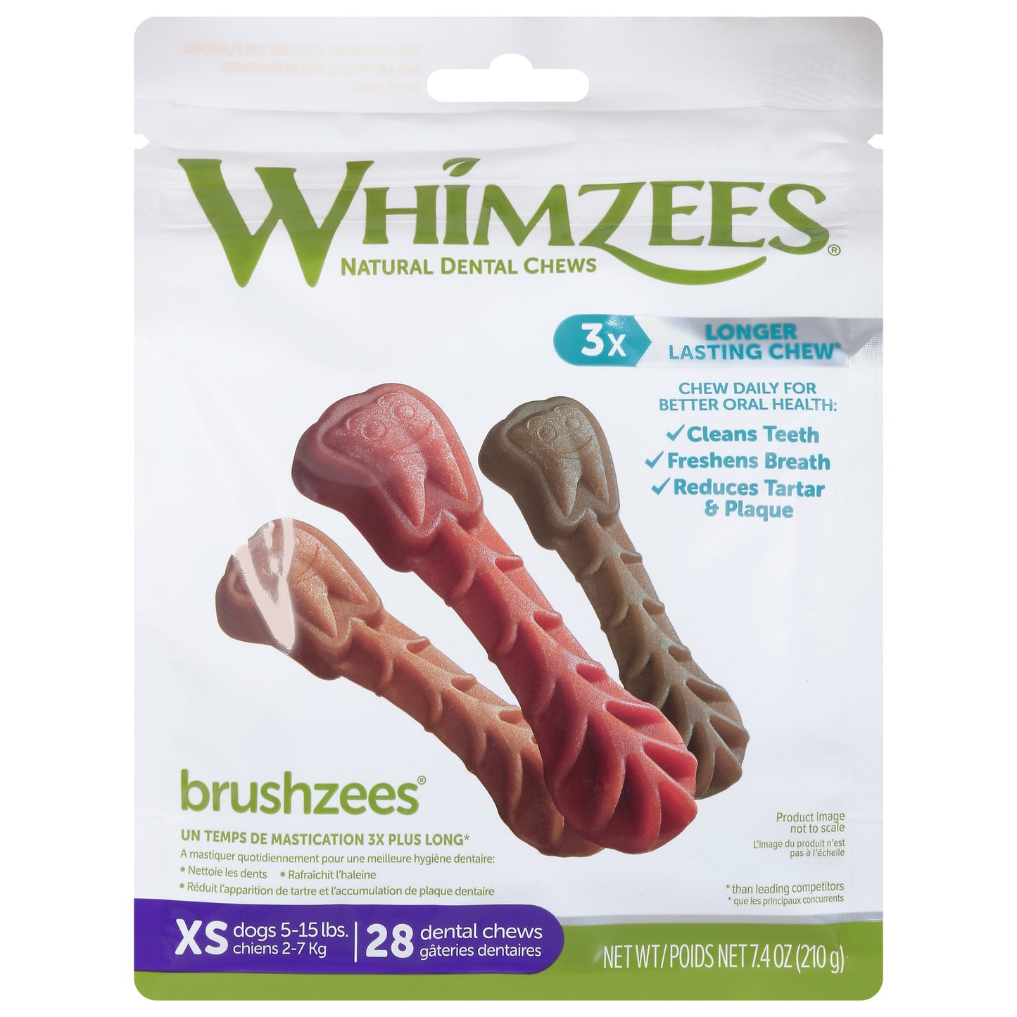 Whimzees - Dental Chew Xtra Sm 28 支 - 4-7.4 盎司一盒