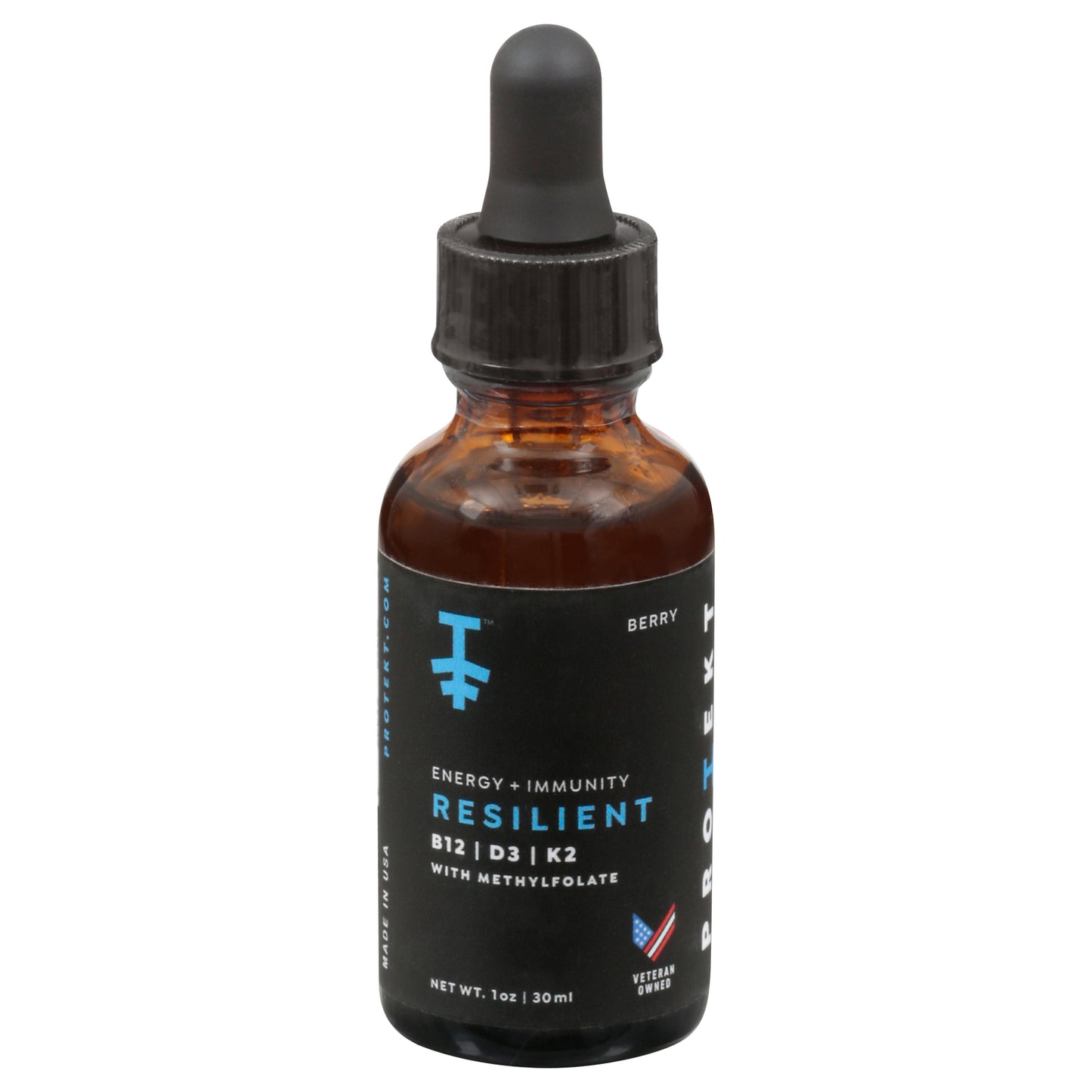 Protkt - Gotas de vitamina B12 Resilint Berry - Caja de 6 - 1 fz